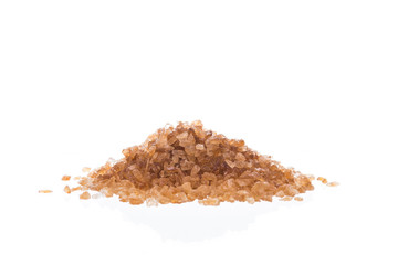Brown rock sugar isolated on white