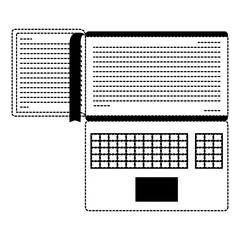 electronic book in laptop computer vector illustration design