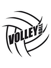 cool netzt mann junge sprung aufschlag silhouette schatten umriss cool Volleyball rund kreis ball spielen verein spaß sport logo design