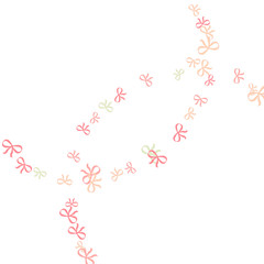 Festive Background with Colorful Bows. Cute Pattern for Postcard, Print, Banner or Poster. Small Pretty Bows For Party Decoration, Wedding, Birthday or Anniversary Invitation. Vector
