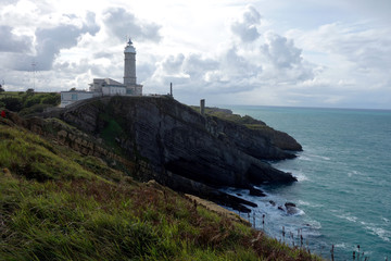 Fototapeta na wymiar lighthouse on the cliffs