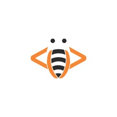 Bee and codding symbol vector illustration