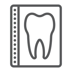 Dental x-ray line icon, stomatology and dental, radiology sign vector graphics, a linear pattern on a white background, eps 10.