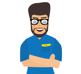 Casually Handsome Man Isolated on White Background.