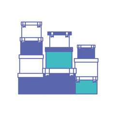 pile boxes delivery service vector illustration design