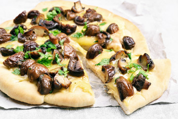 Pizza with mushrooms