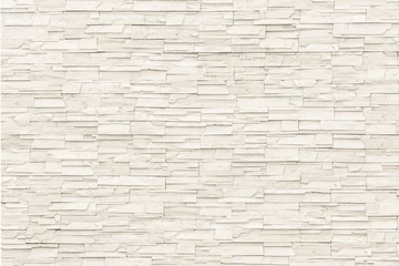 Photo sur Plexiglas Pierres Mur de carreaux de brique de pierre de roche texture vieillie de fond détaillé en couleur marron beige crème