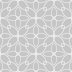 Gray and white geometric monochrome seamless pattern