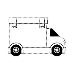 truck delivery with carton box service icon vector illustration design