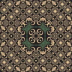 Vector vintage ornament pattern in antique rococo style decorative design