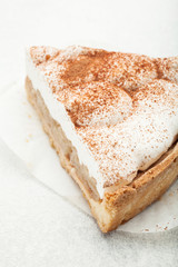 Sweet cheese cake with cocoa and cinnamon.