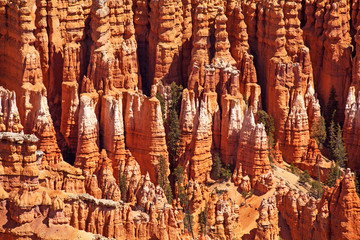 Detail of the Hoodoo rock spires of Bryce Canyon, Utah, USA.