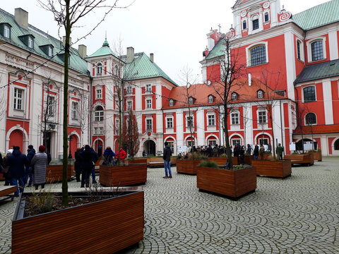 Poznan, Poland - December 02, 2017: St Stanislaus (the Bishop) Church in the Old town