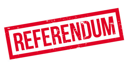 Referendum rubber stamp. Grunge design with dust scratches. Effects can be easily removed for a clean, crisp look. Color is easily changed.