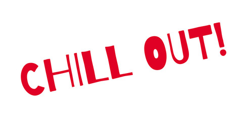 Chill Out rubber stamp. Grunge design with dust scratches. Effects can be easily removed for a clean, crisp look. Color is easily changed.