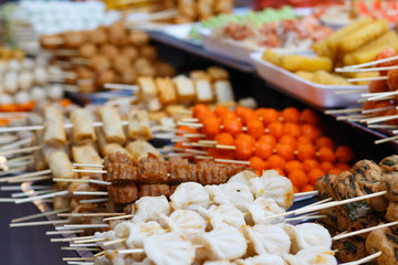 traditional vietnamese cusine at night food market in Ho Chi Minh City, Saigon, Vietnam
