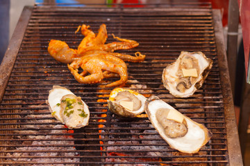 traditional vietnamese cusine at night food market in Ho Chi Minh City, Saigon, Vietnam