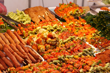 traditional vietnamese cusine at night food market in Ho Chi Minh City, Saigon, Vietnam