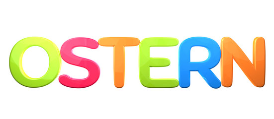 german language for Easter bold letters colorful 3d rendering