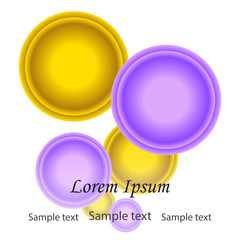 Bright colorful abstract paint circles with space for text.Lilac