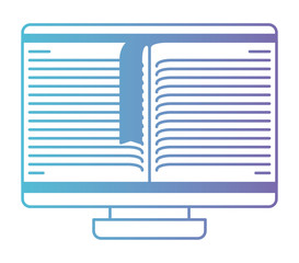 electronic book in desktop computer vector illustration design