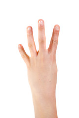 Fototapeta premium Young caucasian teenage boy close up of hands