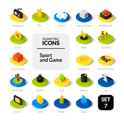 Color icons set in flat isometric illustration style, vector collection © sidmay