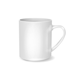 White cup on transparent background. Drink cup vector template mock up for your design.