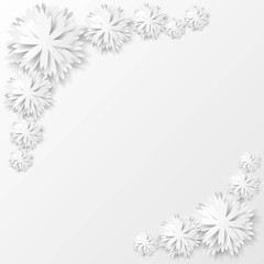 Paper floral background. Background with paper flowers. Vector illustration