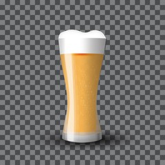 Orange juice in a glass. Organic tropical fruit drink. Transparent realistic vector illustration.