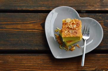 Thai Dessert Menu on wooden background