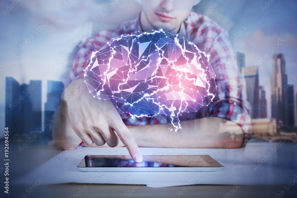 Poster artificial intelligence and technology concept