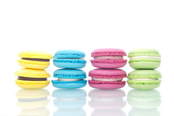Colourful sweet macaroons cookies 