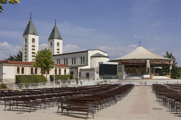 Obraz premium The holy site of Medjugorje in summer season, nobody aroound