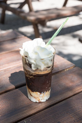 Sicilian Granita to coffee with cream top and bottom