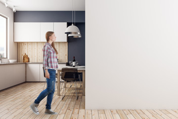 Fototapeta premium Woman in modern kitchen