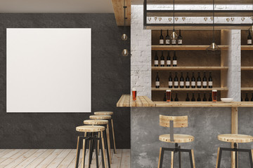 Modern bar with empty poster