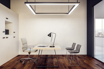 Light glass office interior