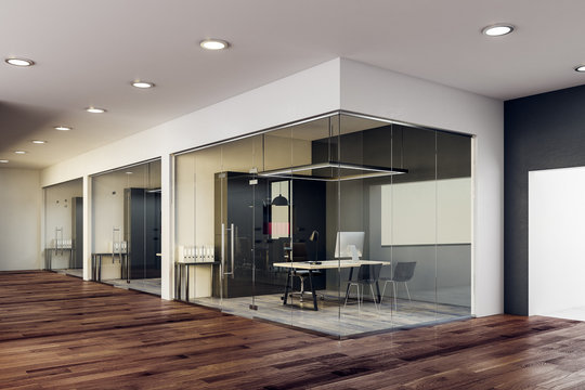 Modern glass office interior