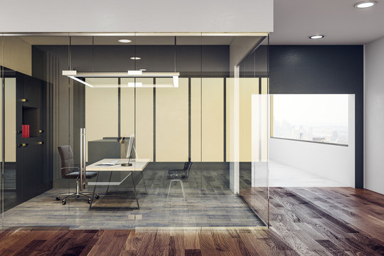 Stylish glass office interior