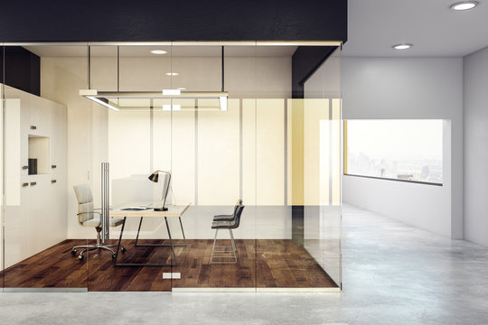 Luxury glass office interior