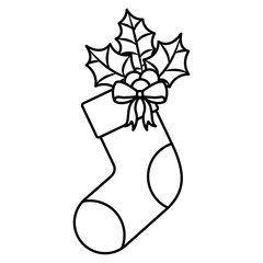 christmas sock isolated icon vector illustration design