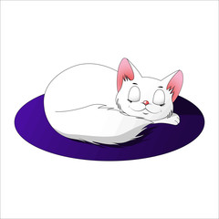 Sleeping cat, cartoon vector illustration