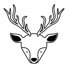 beautiful reindeer head woodland character vector illustration design