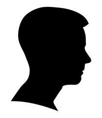 Boy silhouette, black head