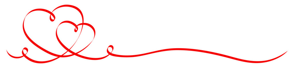 Within Connected Calligraphy Hearts Red Ribbon Banner