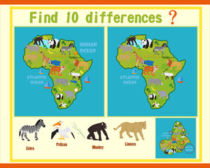 Finding the differences on the map of Africa