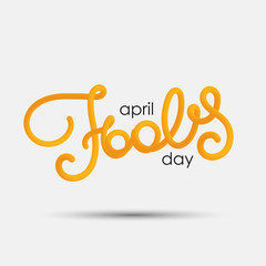 April Fool's Day blended interlaced creative hand drawn lettering