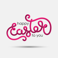 Fototapeta premium Happy Easter to you blended interlaced creative hand drawn lettering