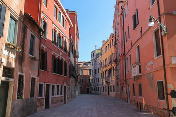 Fototapeta na wymiar Ancient architecture of historic center in Venice, San Marco. Italy